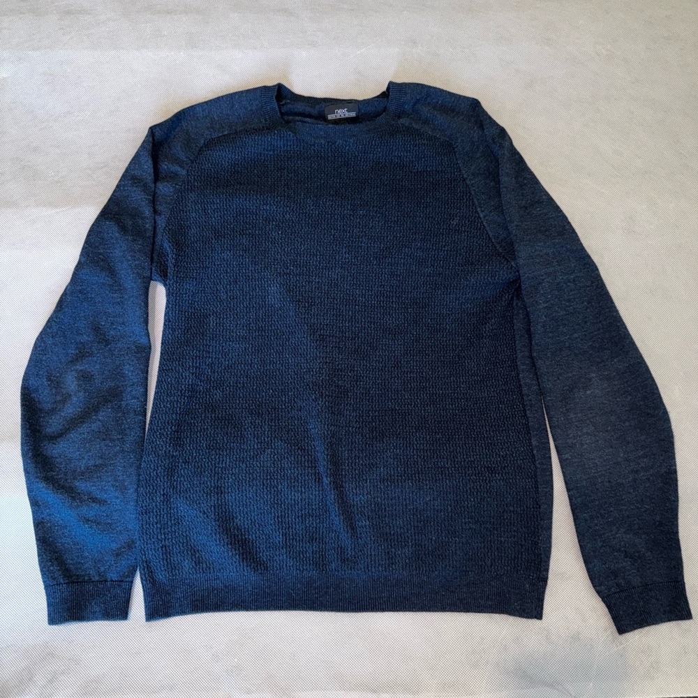 Next Blue Crewneck Sweater Classic Cotton Blend